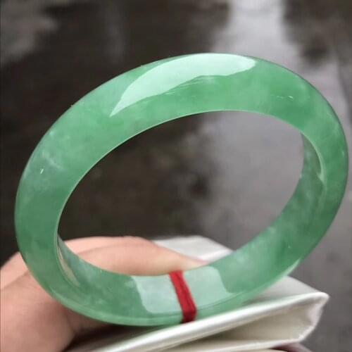 Koraba Only One !57MM Certified (Grade A)100% Natural Green Jadeite JADE Bracelet Women Bangle