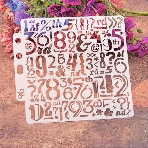 14.1*13 number scrapbook stencils spray plastic mold shield DIY cake hollow Embellishment printing lace ruler Easter
