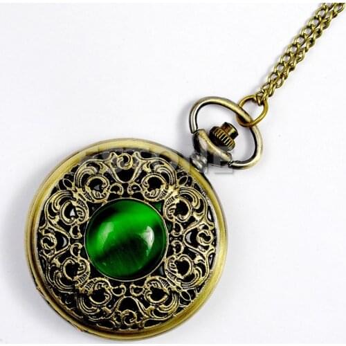 Vintage Steampunk Retro Bronze Design Pocket Watch Quartz Pendant Necklace Gift