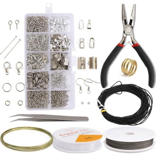 10 Grids Single Ring/Lobster Clasp/Tail Chain/Clip Buckle Necklace Jewelry Making Materials Supplies Iron Repair Tool Sets