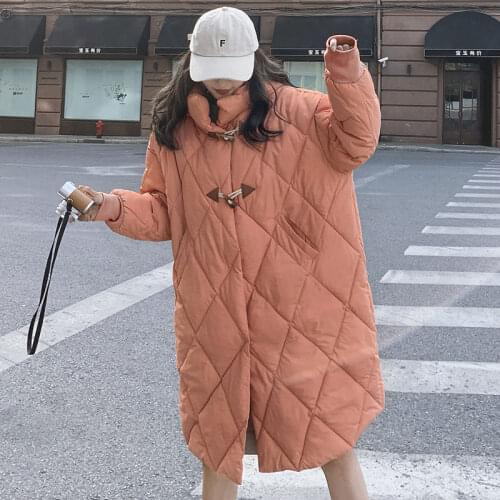 2021 Autumn Winter Women Casual Solid Parka Lady Thick Warm Casual Cotton-padded Jacket Female Loose Slim Hooded Outerwear M246