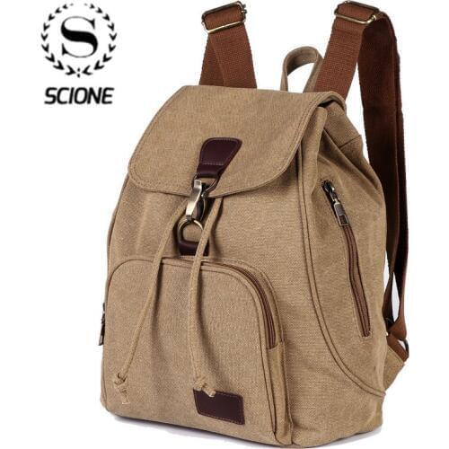 Scione Woman Canvas Backpacks Female Vintage Bag Fashion Backpacks for Teenage Girls Retro College Student School bags Dropship