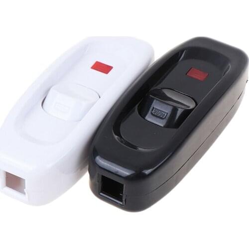 1Pcs AC 250V 10A Inline ON/OFF Bedside Lamp Switch With LED Indicator Light Table Desk Lamp Cord Cable Switch