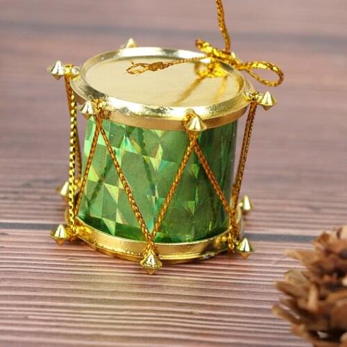 12pcs colorful Mini Small drum Christmas Ornament Christmas Tree Decoration