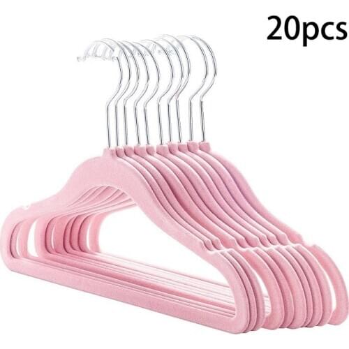 20 Pack Baby Velvet Hangers Non Slip Clothes Hangers,Ultra Thin Space Saving Kids Hangers (Pink)