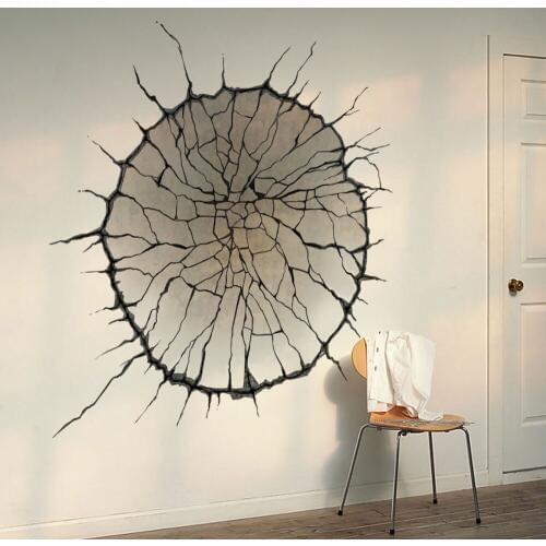 3D Cracked Wall Art Mural Decor Spider Web Wallpaper Decal Poster Special Living Room Wall Applique Home Art Decor Sticker