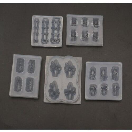 5 Pcs DIY Nail Decoration Crystal Epoxy Resin Molds Mini Bowknot Silicone Mould