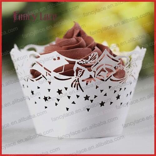 50pcs New Arrival Star Laser Paper Cupcake Wrappers Halloween/Birthday/Christmas Party Table Decorations Supplies