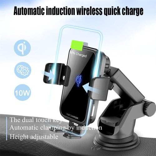 696 Y5 10W Qi Wireless Car Fast Charger for iPhone 11/Xs/Xr/8 Car Wireless Charger Car Mount For Samsung S11 Mobile Phone Holder