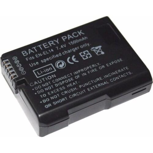 7.4V 1500mAh EN-EL14 Batteries ENEL14 EN EL14 Camera Battery Pack For Nikon D5200 D3100 D3200 D5100 P7000 P7100 MH-24