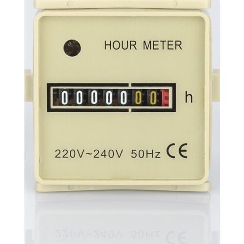48x48mm Industrial Panel Hour Counter Mechanical 24VDC 220VAC 99999H Analog Hour Meter