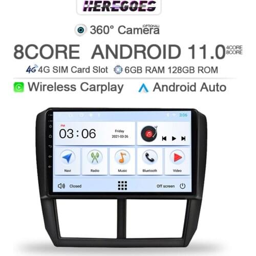 Carplay 6G+128Gb DSP Android 10.0 Car Multimedia Player For Subaru Forester 3 SH 2007 - 2014 Navigation GPS 4G LTE Stereo Radio
