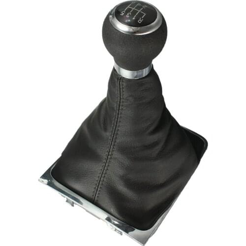 Car Gear Head 6 Speed Manual Gear Shift Knob Lever Stick Shifter Gaiter Boot Cover PU Leather For VW PASSAT B6 B7 2005-2012