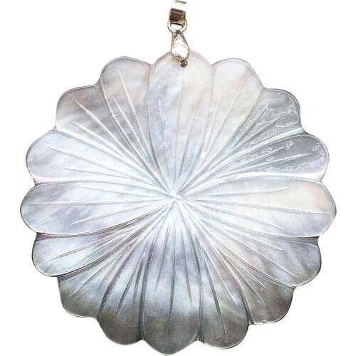 Free Shipping Women Fashion Jewelry Beautiful Mother of pearl Shell Flower Pendant Bead 1pcs C8785