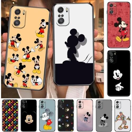 Cool Black Disney Mouse Mickey Spiderman Phone Case For xiaomi redmi 11 Lite pro Ulitra 10 9 8 MIX 4 FOLD 10t Black Cover Silico