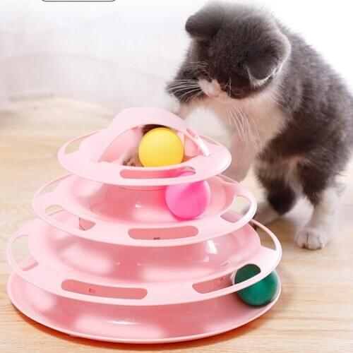 Four Layer Cat Track Toy Ball & Track Pet Cat Interactive Toy