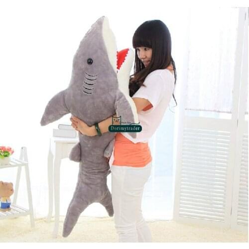 Simulation Animal Shark Plush Toy Cute Soft Cartoon Sharks Doll Pillow for Children Gift 51inch 130cm