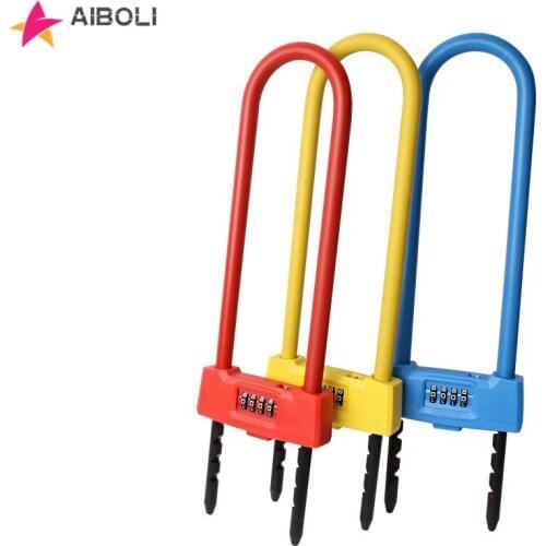 4 Digital Password Door Lock U type anti-theft Code padlock Glass Door Lock Password Lock for bicycle padlock