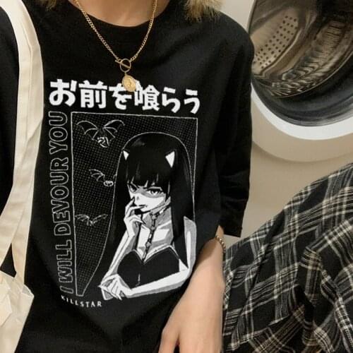 Womens t-shirts Oversized Short Sleeve Japanese y2k Tshirt punk Cotton Anime top tee Gift Idea gothic dropshipping clothes