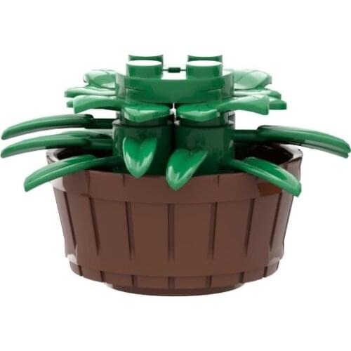 Plant Pot Building Blocks Potted Flowers Tree Park Street View Bench Toys Children Compatible with Major Brand Model MOC Citys