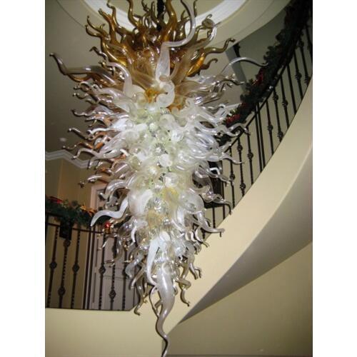 Hot Sale Stained Glass Stair Chandelier LED Bulbs CE UL AC 110-240V Murano Glass Luxury Crystal Chandeliers Lights