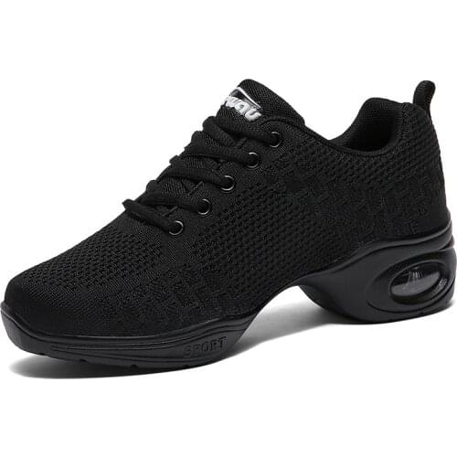 Women Casual Sport Shoes Fashion Dance sneakers Weave Air Mesh Sneakers Black White Non Slip Footwear Breathable Jogging