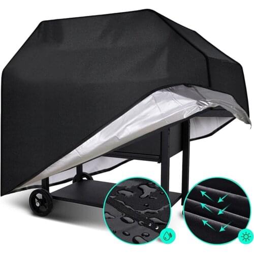 210D BBQ Cover Outdoor Dust Waterproof Weber Heavy Duty Grill Cover Rain Protective Outdoor Barbecue Cover Round