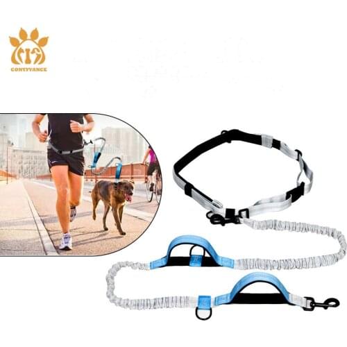Running Hands Free Dog Leash Walking Pet Traction Rope Multifunctional Walking Adjustable Leash Polyester Reflective Material