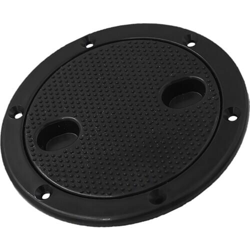 Marine Boat Kayak Canoe Circular Hatch Cover 6 inch Deck Plates for Boats, Black