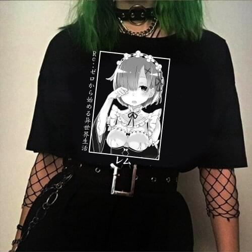 Men T Shirts Re Zero Starting Life in Another World Satella Anime TShirt Rem Men Fashion T Shirt Tops Harajuku