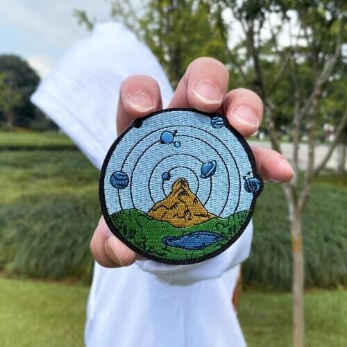 Mountain Space Patches On Clothes Adventure Natural Camping Iron On Patches For Clothing DIY Outdoor Travel Embroidery Patch