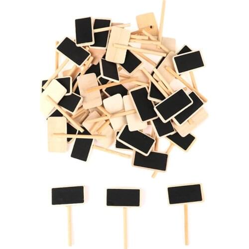 Wholesale Hot 50 Mini blackboard wood message slate rectangle clip clip panel card memos label