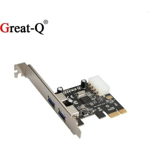 Superspeed 5Gbps Dual ports USB 3.0 to PCI Express Controller Card PCIe Converter Adapter For Desktop PC