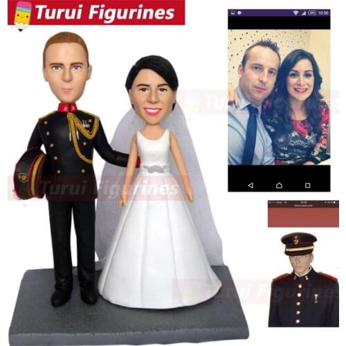 Custom wedding couple bobble head wedding cake topper bobblehead personalized figurines Ornaments Personalized home decorations
