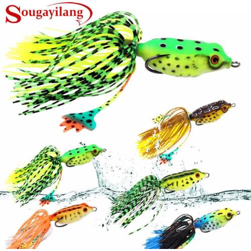 Sougayilang 1Pc Soft Plastic Frog Fishing Lure 7g 5.2cm Minnow Crank Strong Artificial Soft Bait Fishing Tack
