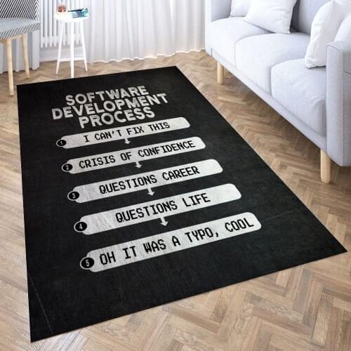 Software Developer Carpet for Living Room 3D Anime Cartoon Rug Gamer Teen Room Bedside Lounge Rug Kids Children Floor Mats