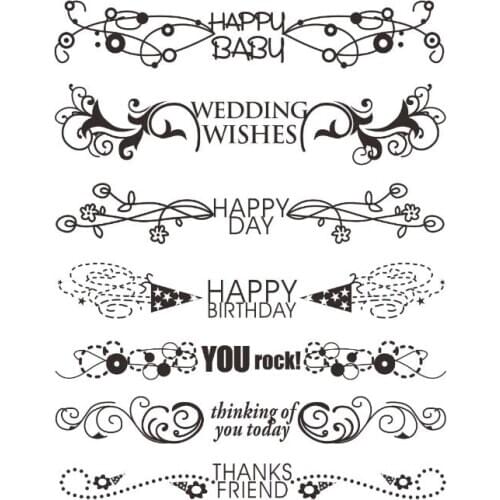 Happy Day Transparent Clear Silicone Stamp Seal DIY Scrapbooking photo Album