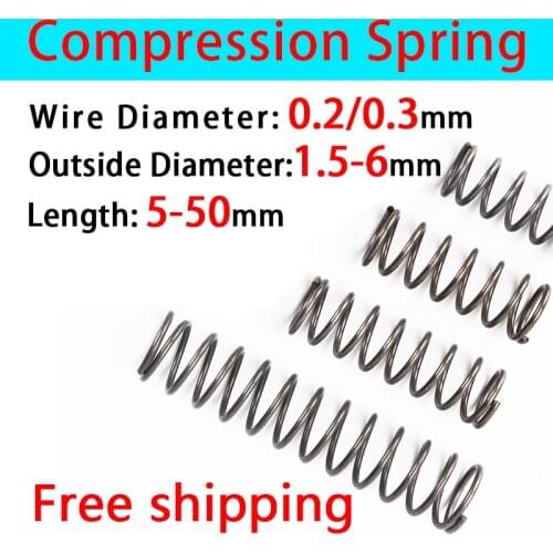 Customization Returnning Spring Compressed Spring Wire Diameter 0.2/0.3mm Outside Diameter 1.5~6mm Compression Spring