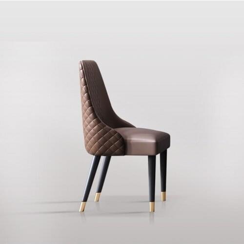 Luxury Leather Dining Chair Living Room Upholstery Arm Chair Dining Wholesale with wood Legs