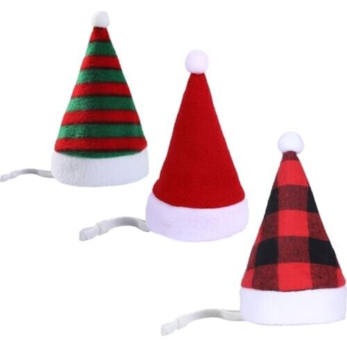Pet Santa Hat Christmas Funny Cute Puppy Kitten Holiday Cosplay Costume Cats Dogs Winter Warm Plush Cap Xmas Party Decor