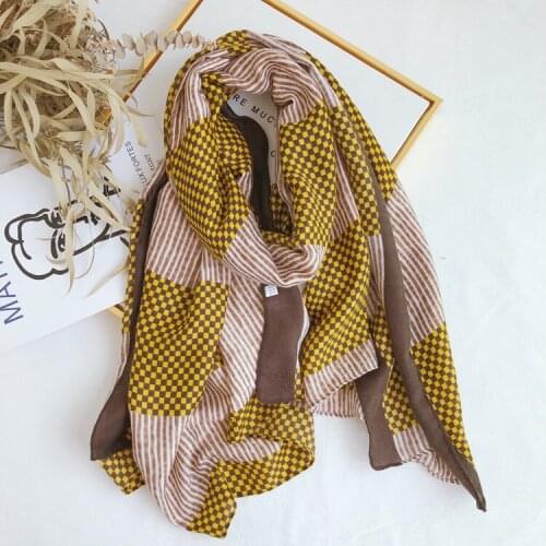 2019 New Winter Cotton Geometry Print Scarves Shawls Long Stripe Pattern Muslim Muffler Hijab Wrap 3 Color 10pcs/LOT Wholesale