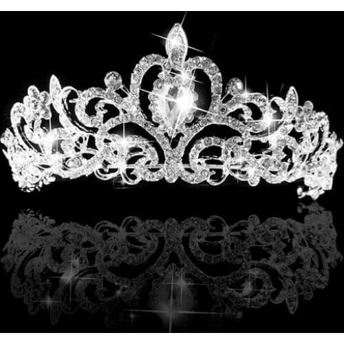 Wedding Bridal Princess Prom Austrian Crystal Headband Tiara Crown Veil Hair Jewelry