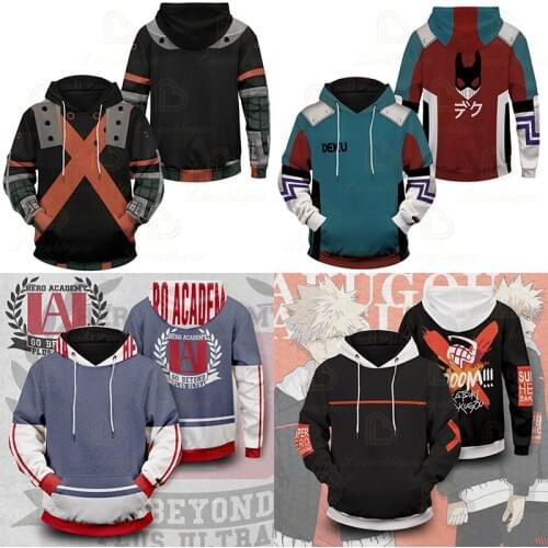 New Printed My Hero Academia Hoodie Men Women 2020 All Might Cosplay Costume Sweatshirt School Uniform Jacket