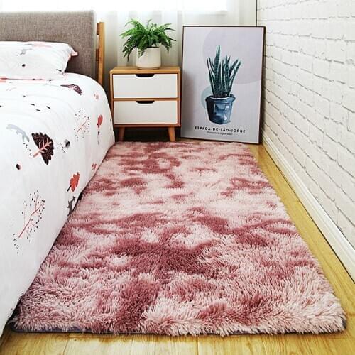 Thick tie-dyed carpet bedroom bedside floor mat living room coffee table plush rug bay window balcony rug children crawling mat