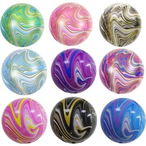 4D Sea Animal Stripes Earth Space Nebula Color Stripes Aluminum Foil Aluminum Film Helium Balloon Romantic Party Decoration Ball