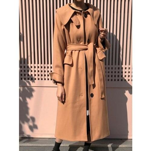 Plus Cotton Thick Winter Wool Overcoat Doll Collar Loose Keep Warm Women X-long Wool Coats 2020 New Casual Gray Camel Overcoat