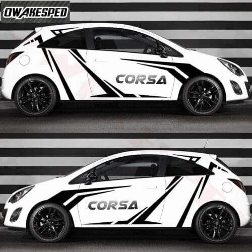 1set Racing Sport Styling Both Side Stickers For VAUXHALL Opel Corsa OPC Car Door Accessories Auto Body Design Vinyl Decals