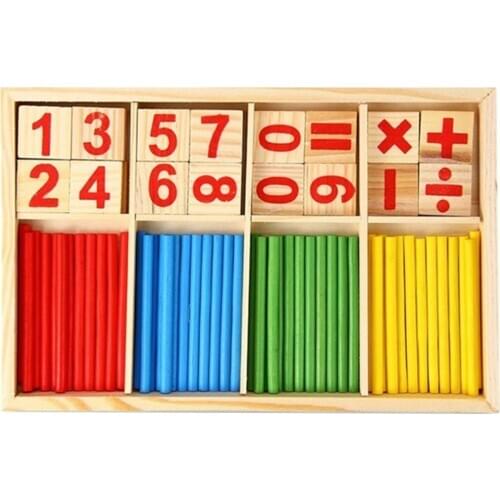 1set Montessori Wooden Number Math Game Sticks Mathematics Early Learning Counting Educational Toys Children Kids Gifts