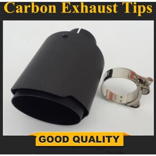 Car styling Styling Glossy+ stainless steel Muffler End Pipe exhaust pipe muffler For Universal Carbon Exhaust Tips