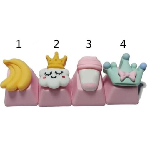 1Pc DIY PBT Keycap Pink Cute Cake Ice Cream for mechanical keyboards R4 Height Childrens Gifts